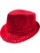 Adult's LED Light Up Neon Pink Sequin Fedora Jazz Hat Costume Accessory